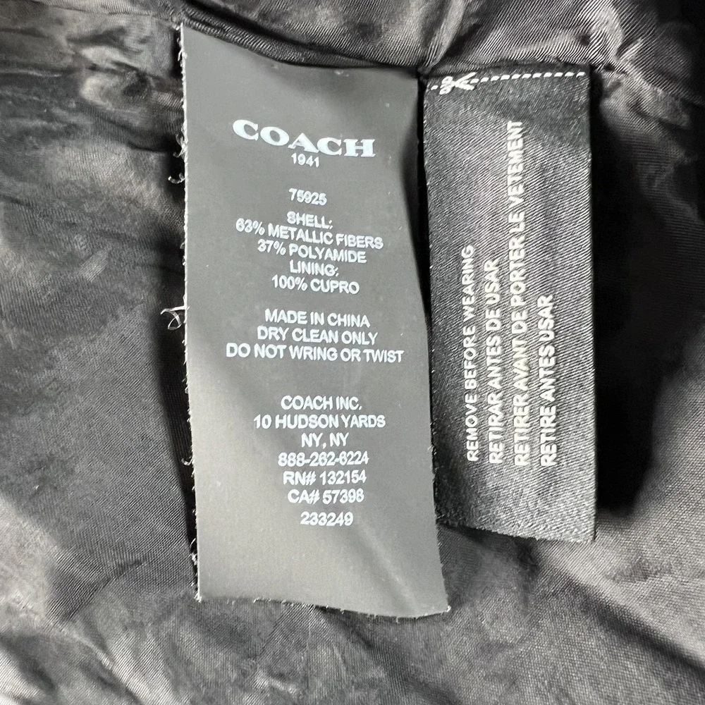 Coach Skirt Womens 0 Blue Metallic Pleated High Waist‎ Full Long Formal Party
